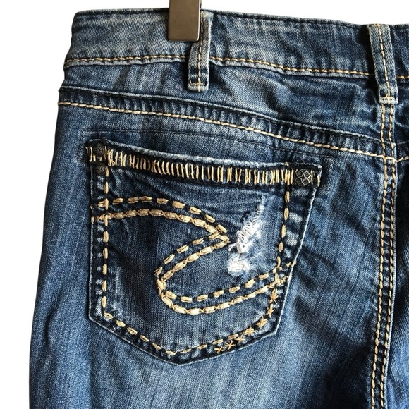 Silver Jeans Aiko Mid Bermuda Blue Denim Jeans Shorts Size 31 - Picture 4 of 9